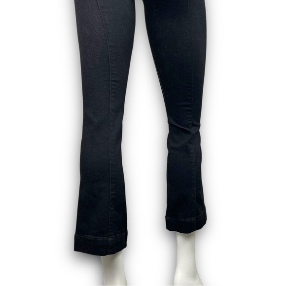 HELMUT LANG Pull On Crop Flare Black Neutral Minimalist Y2k Jeggings Goth Boho - Picture 9 of 12